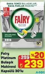 FAİRY PLATİNUM BULAŞIK MAKİNESİ KAPSÜLÜ TABLETİ 30'LU fiyat ve kampanya bilgisi